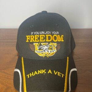 Black and Yellow Thank A Vet Cap